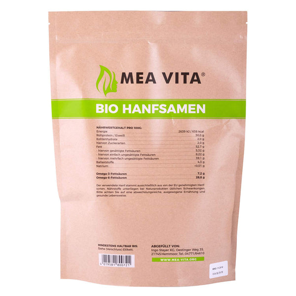 Bio Hanfsamen, geschält, 1 kg Vorratspackung